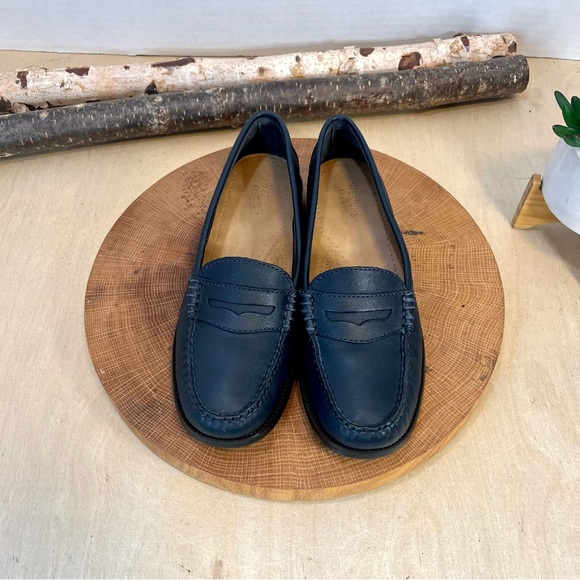 NWOB G.H. Bass Weejuns | Kathleen Classic Penny Loafers Navy Leather Size 6 - Picture 5 of 16